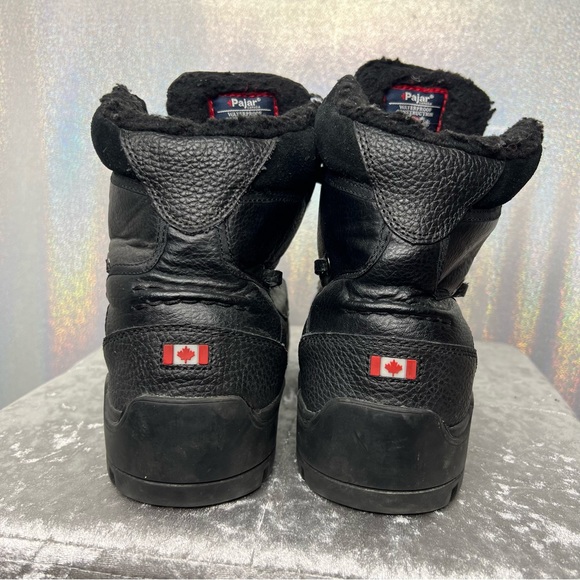 Pajar winter boots black high top sneaker style shoes black red blue shiny warm - Picture 6 of 9